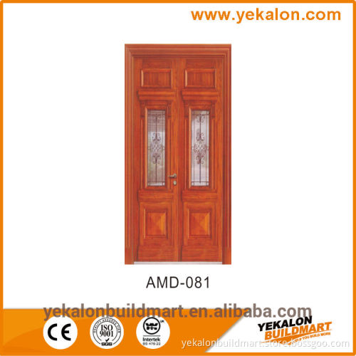 Yekalon AMD-080 wood finish Armored door pannel series security steel double door